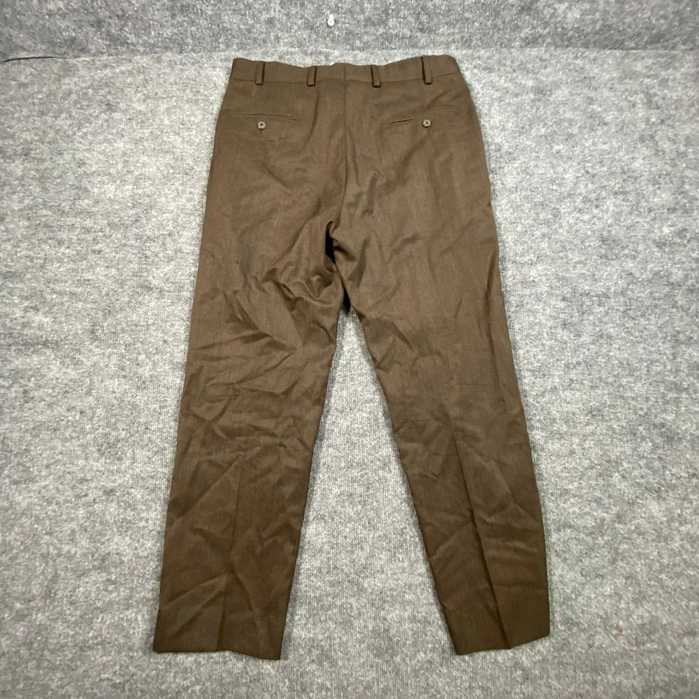 Brooks Brothers Madison Fit Brown Wool‎ Dress Pants Mens 35x30 Straight Leg